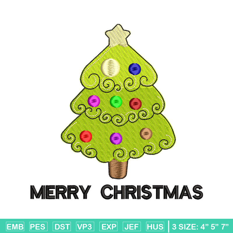 Tree chrismas embroidery design, Chrismas embroidery, Embroidery file, Embroidery shirt, Emb design,Digital download.jpg