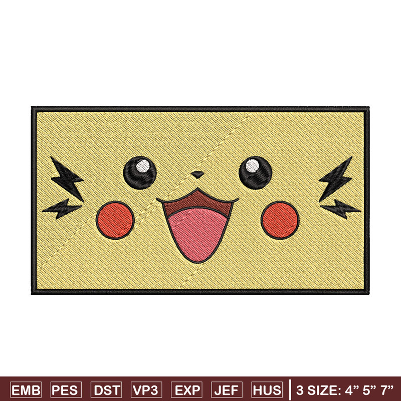Pikachu frame embroidery design, Pokemon embroidery, Anime design, Embroidery file, Digital download, Embroidery shirt.jpg