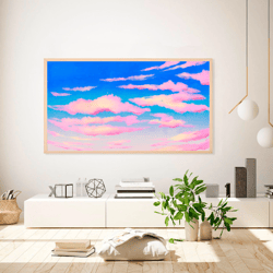 Samsung frame tv art Morning sky TV wall art Abstract modern wall art Digital Art