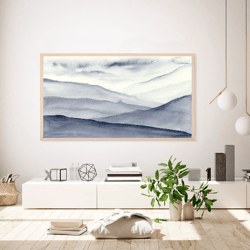 Samsung frame tv art Gray watercolor landscape TV wall art Abstract modern wall art Digital Art