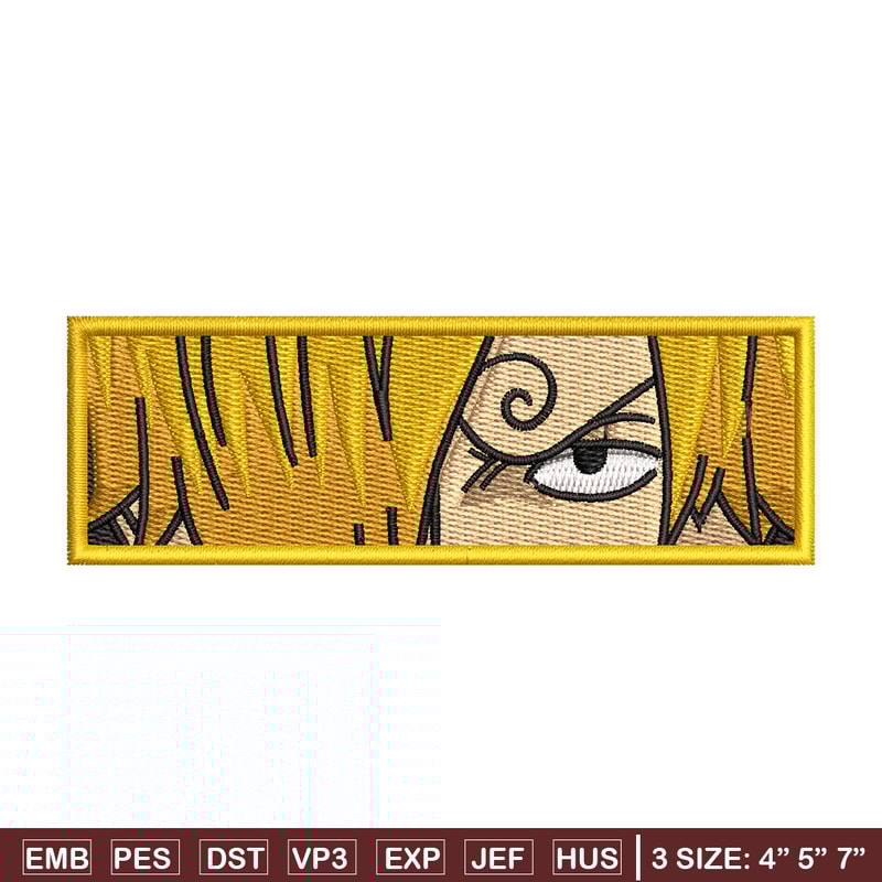 Sanji eyes embroidery design, One piece embroidery, Anime design, Embroidery file, Embroidery shirt, Digital download.jpg