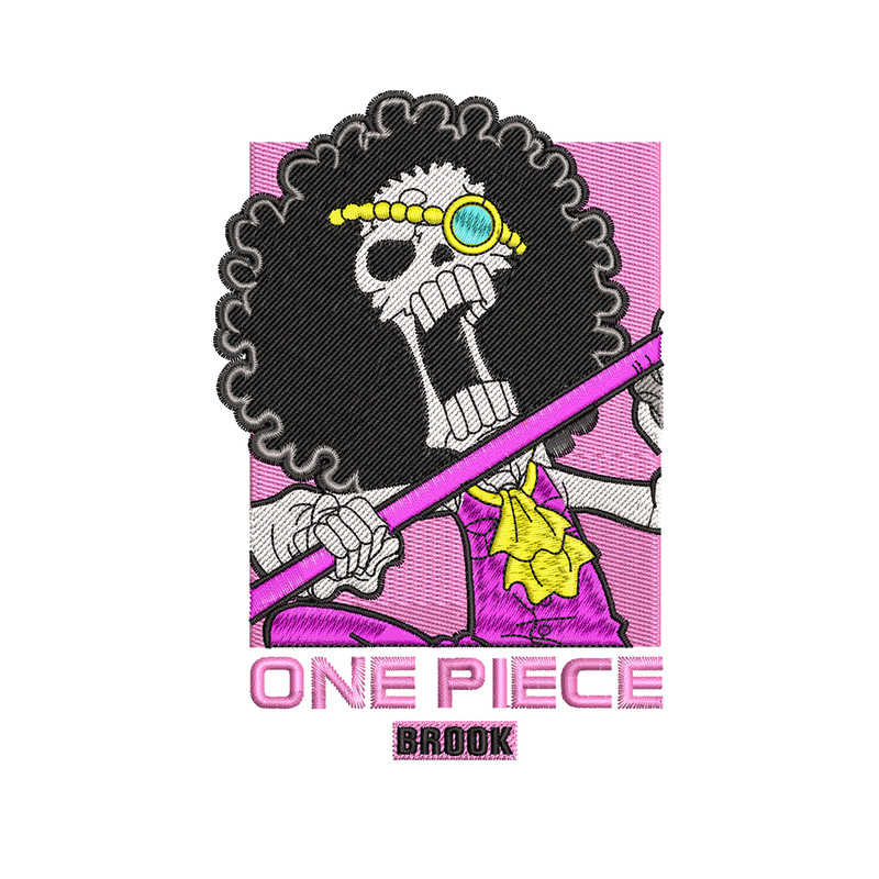 Brook embroidery design, One Piece embroidery, embroidery file, anime design, logo design, anime shirt, Digital download.jpg