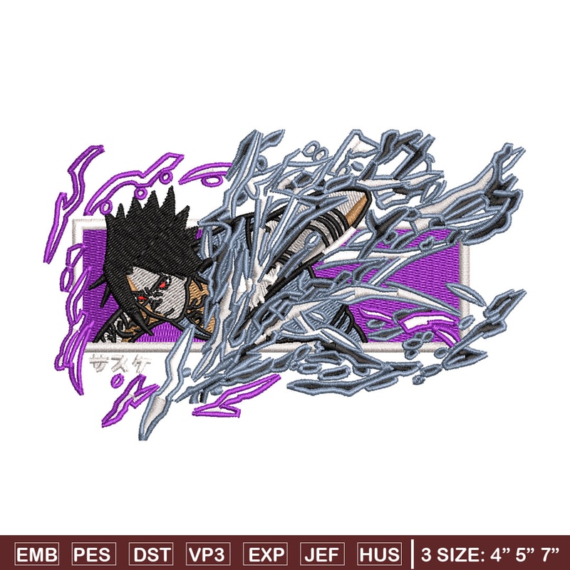 Sasuke chidori embroidery design, Naruto embroidery, Anime design, Embroidery shirt, Embroidery file, Digital download.jpg