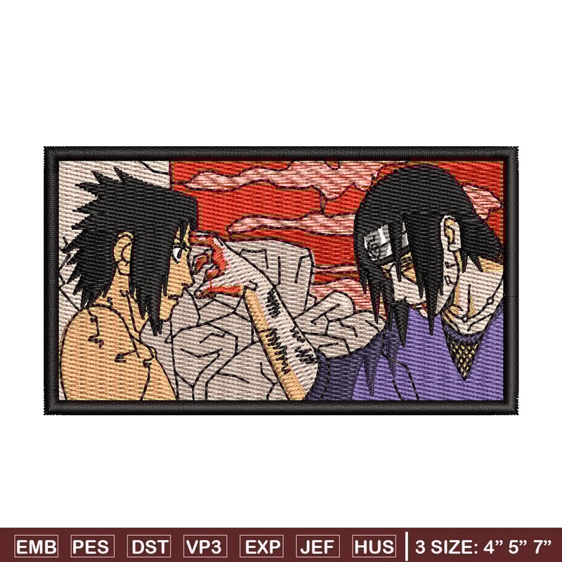 Sasuke vs itachi embroidery design, Naruto embroidery, Anime design, Embroidery shirt, Embroidery file, Digital download.jpg