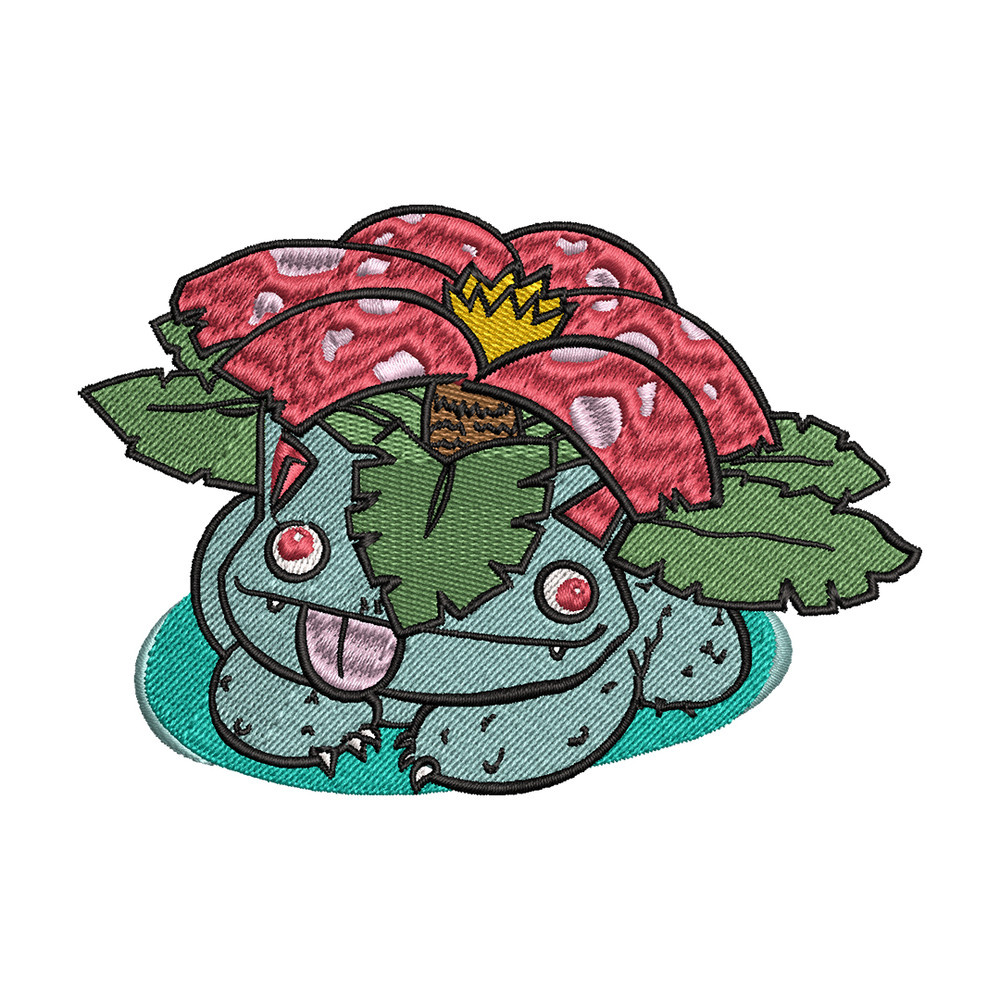 Bubasaur Pokemon embroidery design, Pokemon embroidery, Logo design, anime design, anime shirt, Digital download.jpg