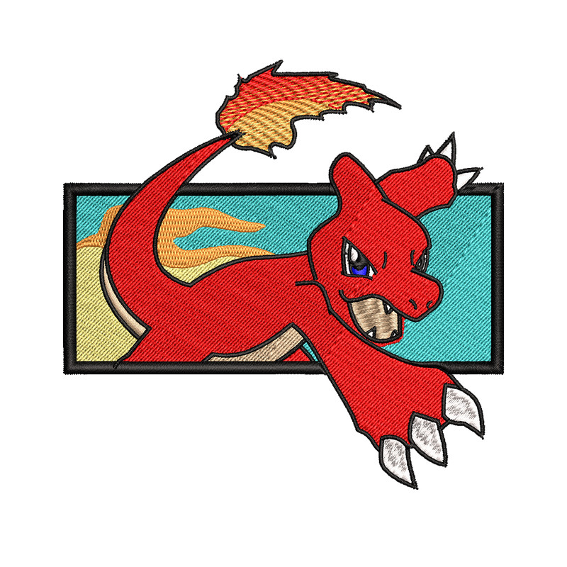 Charmeleon embroidery design, Pokemon embroidery, embroidery file, anime design, anime shirt, Digital download.jpg