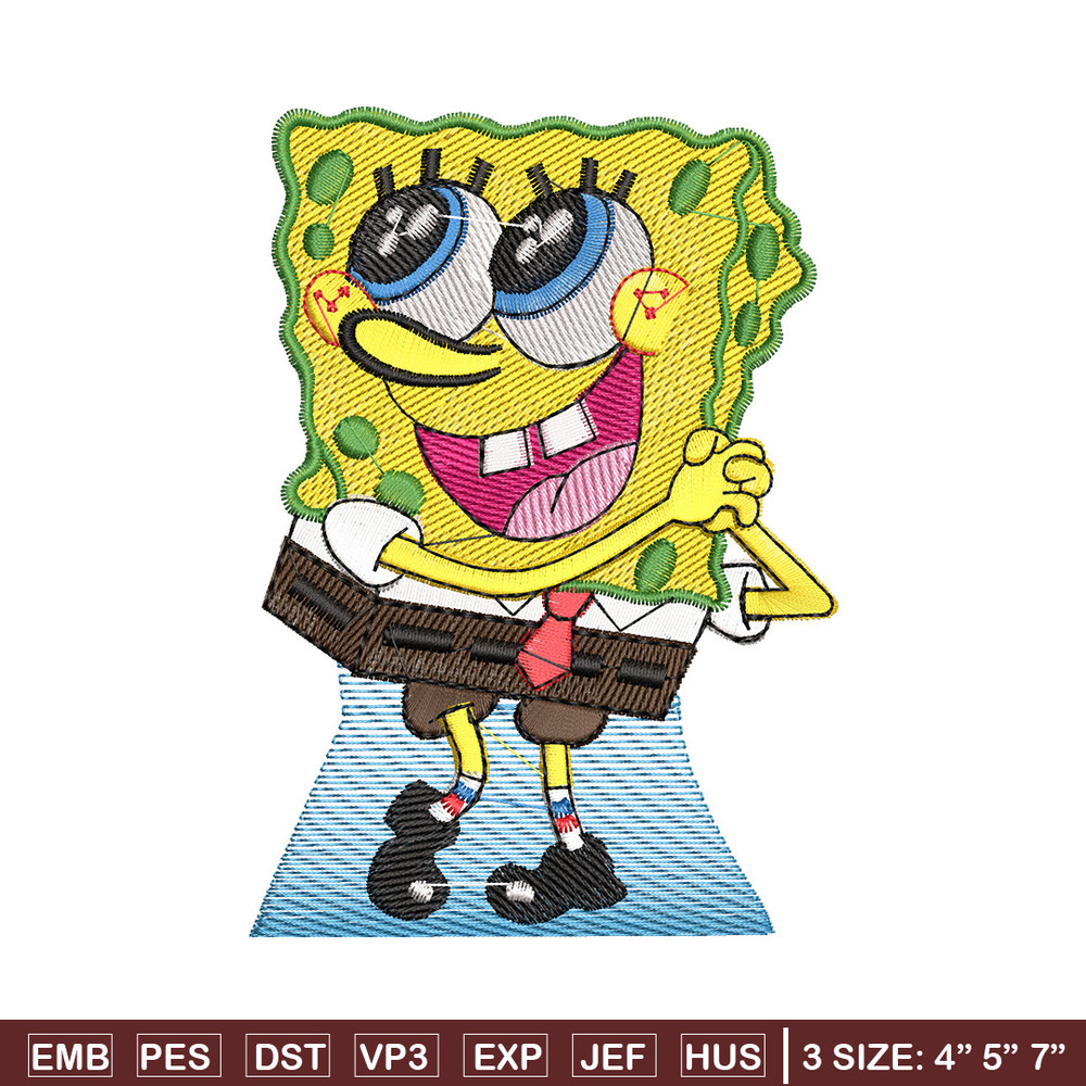 Spongebob embroidery design, Spongebob embroidery, Anime design, Embroidery shirt, Embroidery file,Digital download.jpg