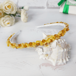 Beach wedding bridal crystal hair piece Yellow Agate gemstone hairband, Boho beaded headpiece Handmade birthday headband
