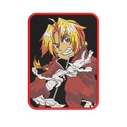edward elric embroidery design, fullmetal alchemist embroidery, logo design, anime design, anime shirt, digital download