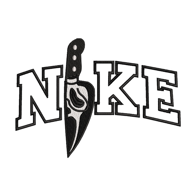 Ghostface Nike embroidery design, Ghostface embroidery, horror design, Embroidery file, nike shirt, Instant download.jpg