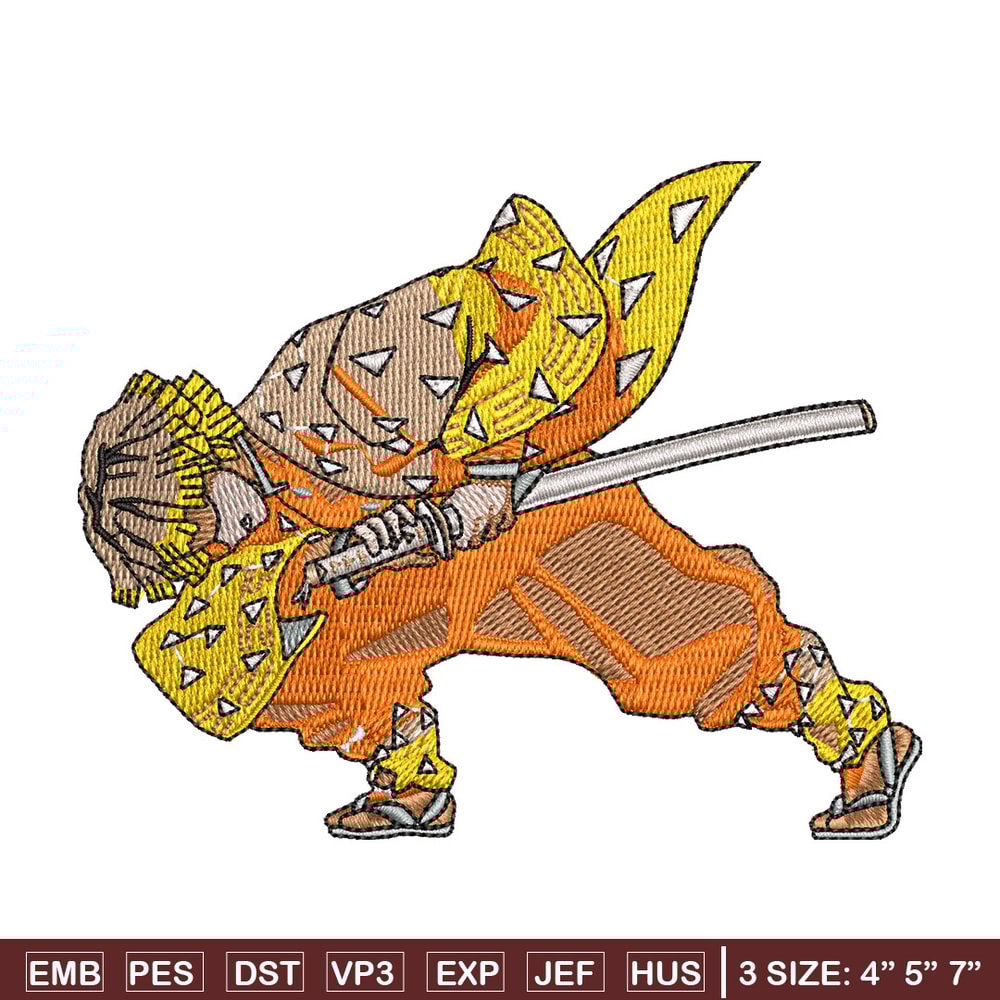 Zenitsu attack embroidery design, Zenitsu embroidery,Anime design, Embroidery shirt, Embroidery file, Digital download.jpg