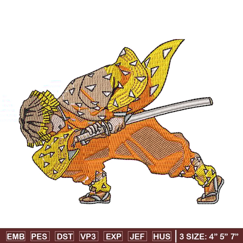 Zenitsu attack embroidery design, Zenitsu embroidery,Anime design, Embroidery shirt, Embroidery file, Digital download.jpg