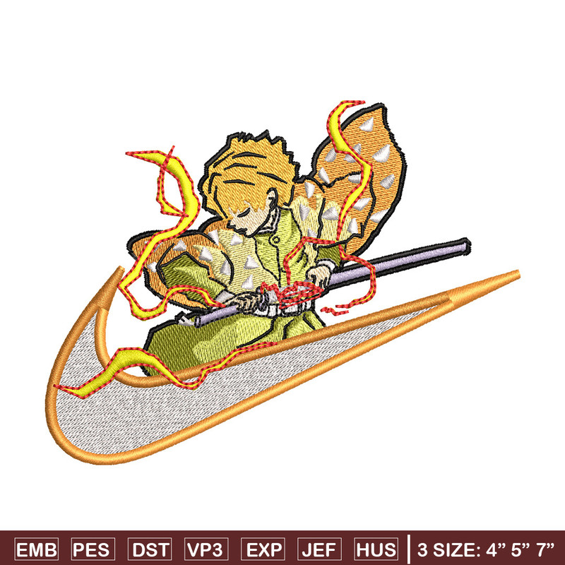 Zenitsu nike embroidery design, Demon slayer embroidery,Nike design, Embroidery shirt, Embroidery file, Digital download.jpg