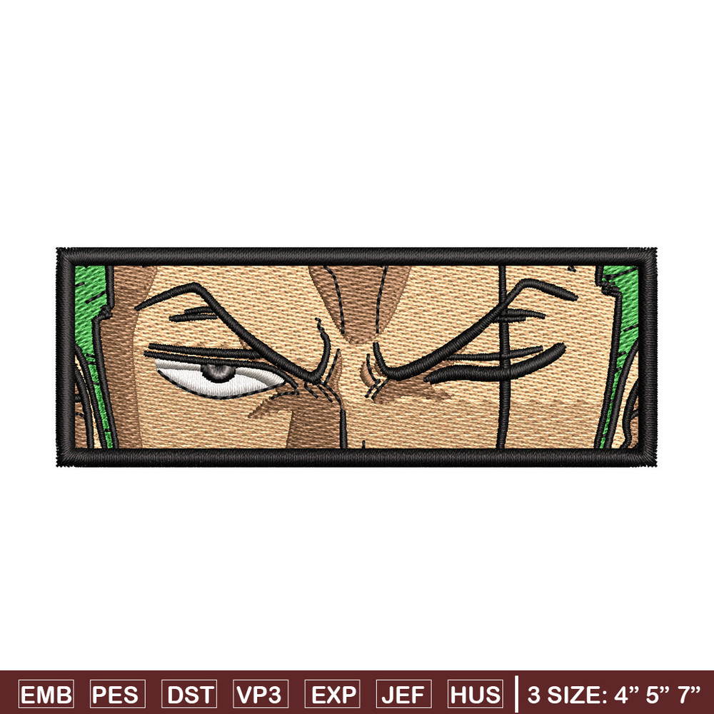 Zoro eyes embroidery design, One piece embroidery, Anime design, Embroidery shirt, Embroidery file, Digital download.jpg