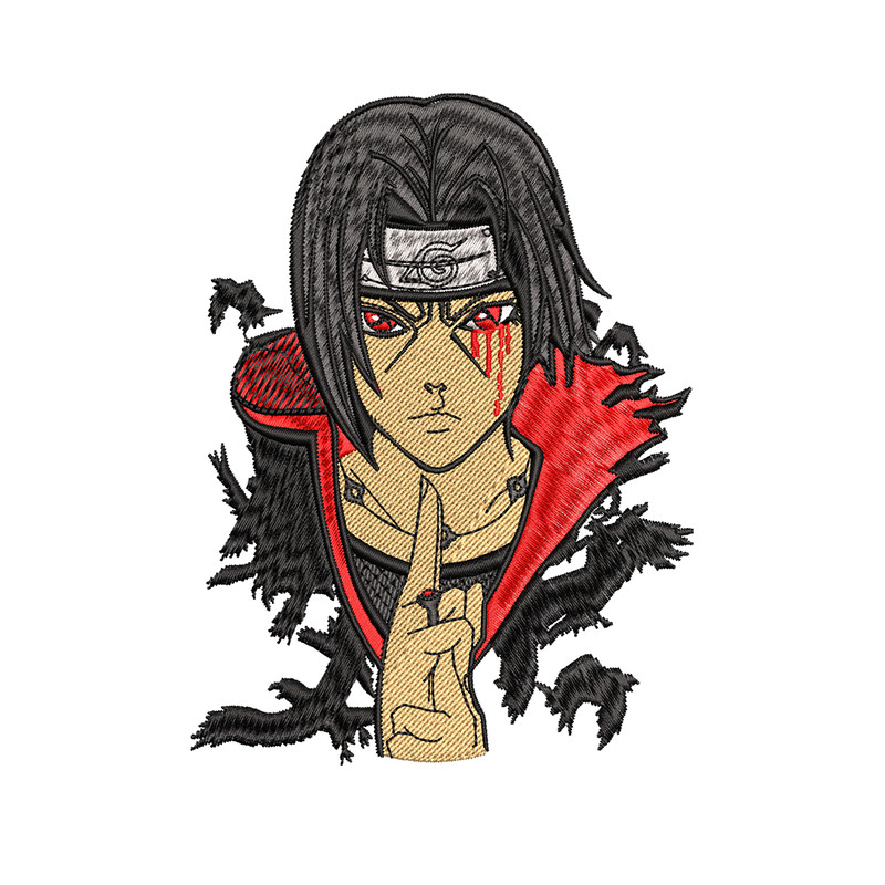 Itachi Uchiha crow embroidery design, Naruto embroidery, embroidery file, anime design, anime shirt, Digital download.jpg