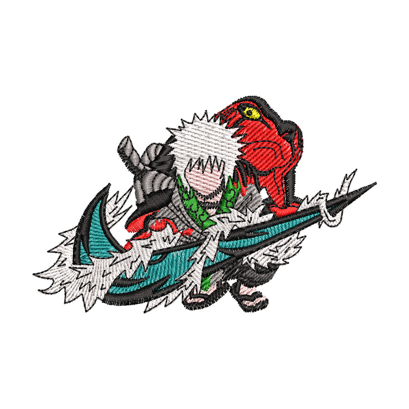 Jiraiya frog embroidery design, Naruto embroidery, embroidery file, anime design, anime shirt, Digital download.jpg