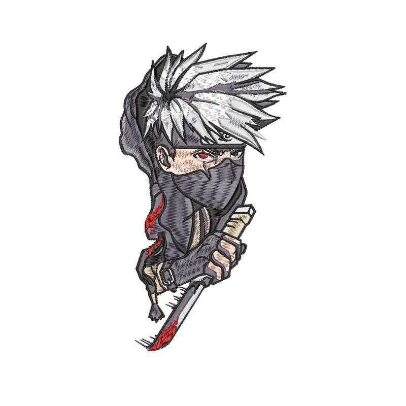 Kakashi Knife embroidery design, Naruto embroidery, logo design, anime design, anime shirt, Digital download.jpg