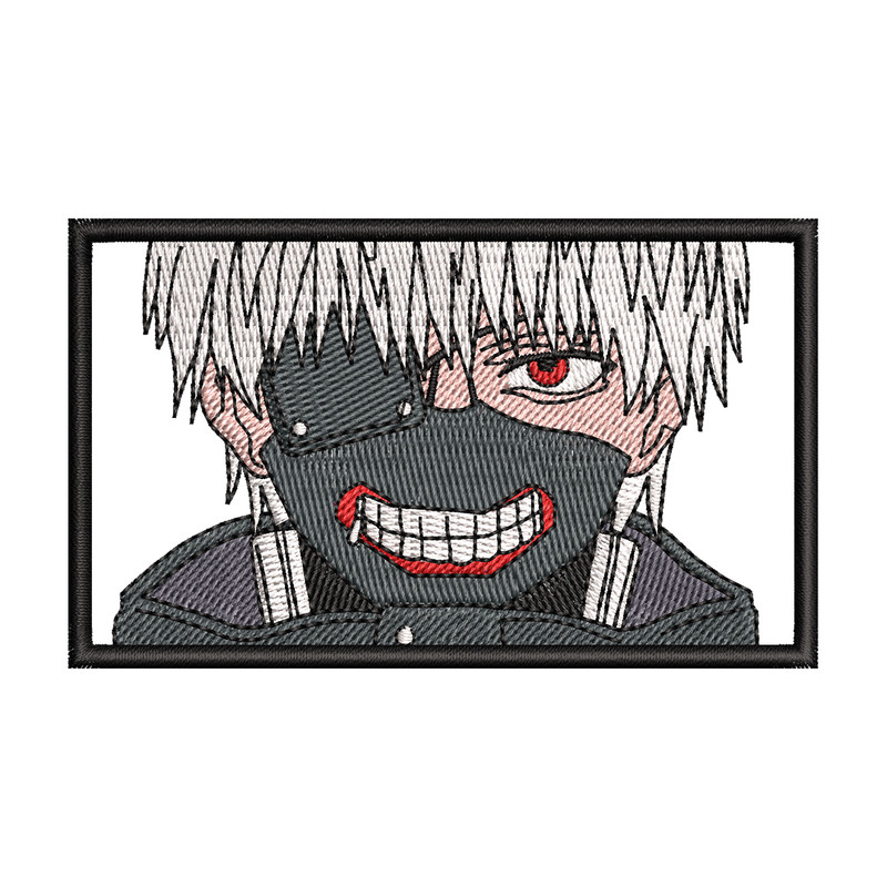Ken kaneki embroidery design, Tokyo Ghoul embroidery, anime design, embroidery file, anime shirt, Digital download.jpg
