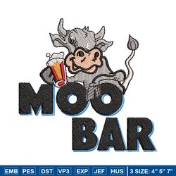 Moo Bar logo embroidery design, Moo Bar embroidery, logo shirt, logo design, Embroidery shirt, Digital download.