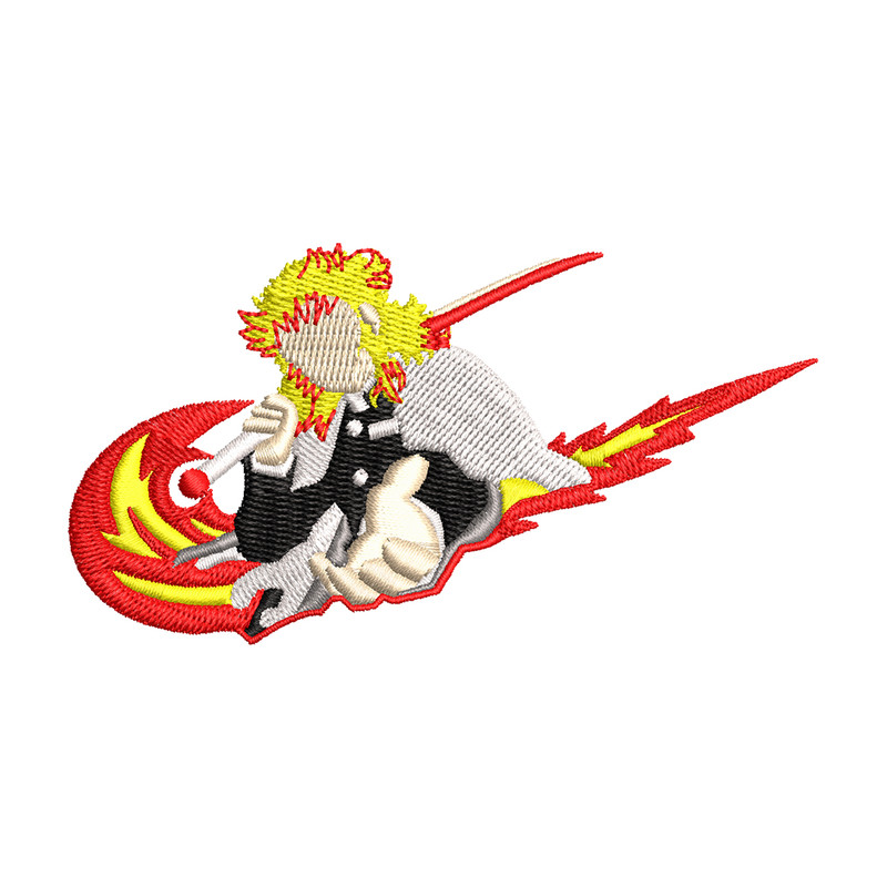 Rengoku Nike fire embroidery design, Kimetsu no Yaiba embroidery, embroidery file, anime design, Digital download.jpg