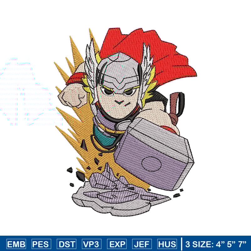 Thor cartoon logo embroidery design, Thor embroidery, logo design, Embroidery shirt, cartoon shirt, Instant download.jpg