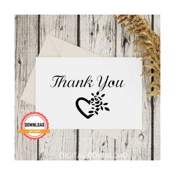 thank you card black/thank you card set/gift/wedding thank you card
