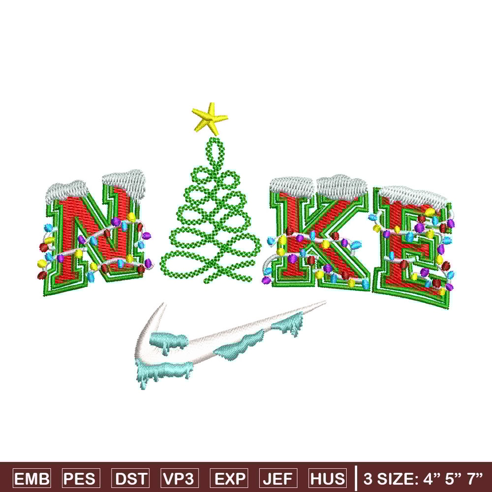 Chrismas nike embroidery design, Chrismas embroidery, Embroidery file, Embroidery shirt, Nike design,Digital download.jpg