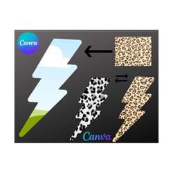 lightening bolt design elements ,lightening canva