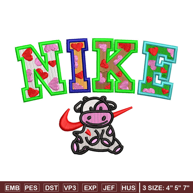 Cow color x nike embroidery design, Cow embroidery, Nike design, Embroidery shirt, Embroidery file, Digital download.jpg