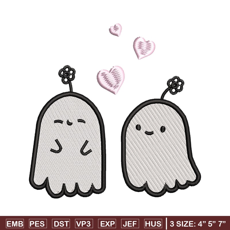 Cute ghost embroidery design, Ghost embroidery, Embroidery file, Embroidery shirt, Emb design, Digital download.jpg