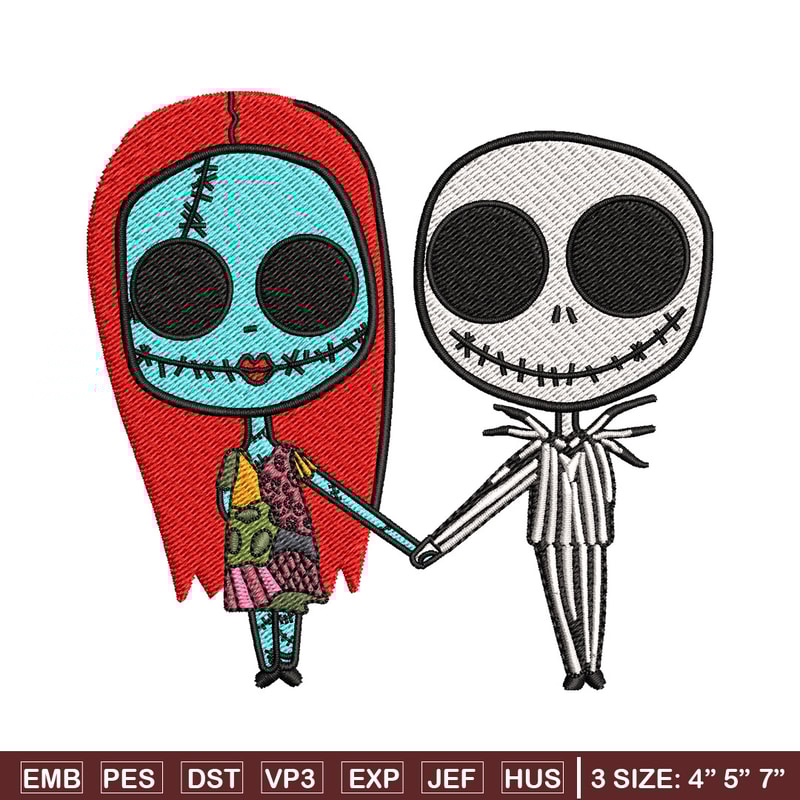 Doll couple embroidery design, Skeleton embroidery, Embroidery file, Embroidery shirt, Emb design, Digital download.jpg