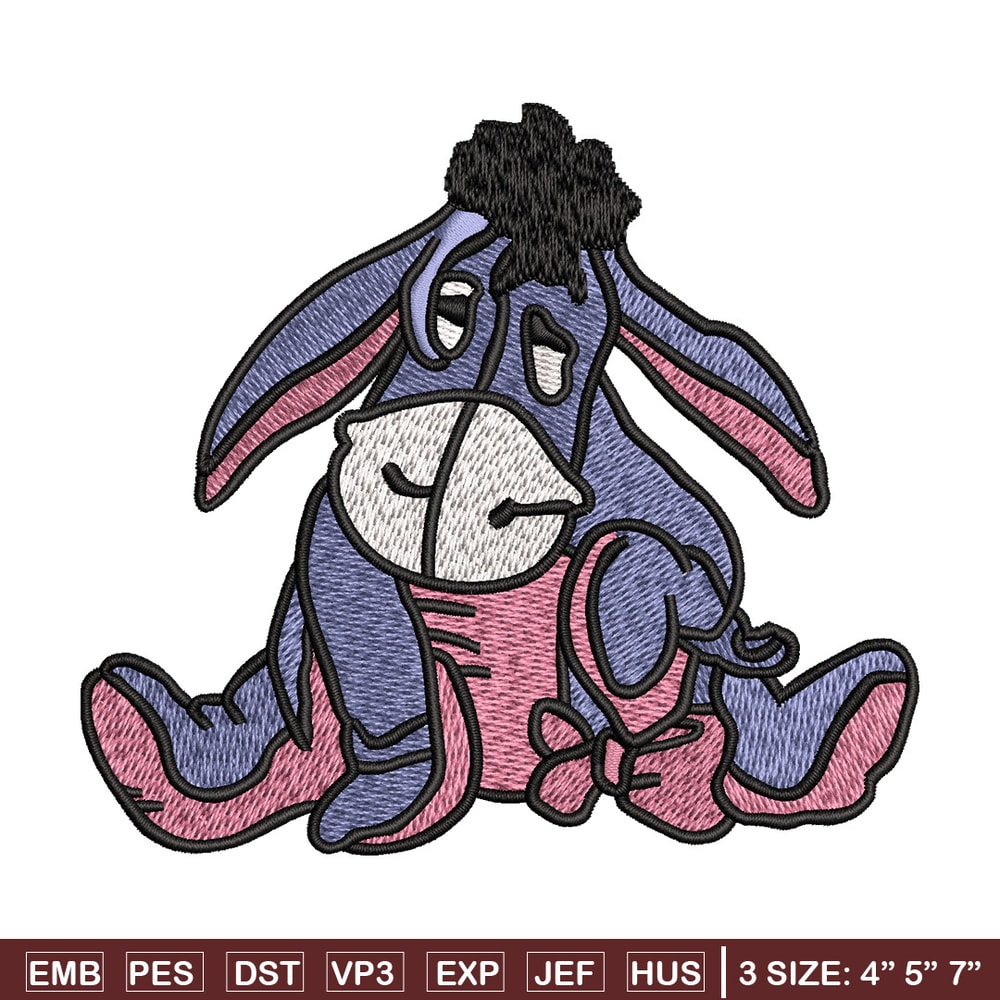 Donky embroidery design, Pooh disney embroidery, Embroidery file, Embroidery shirt, Emb design, Digital download.jpg