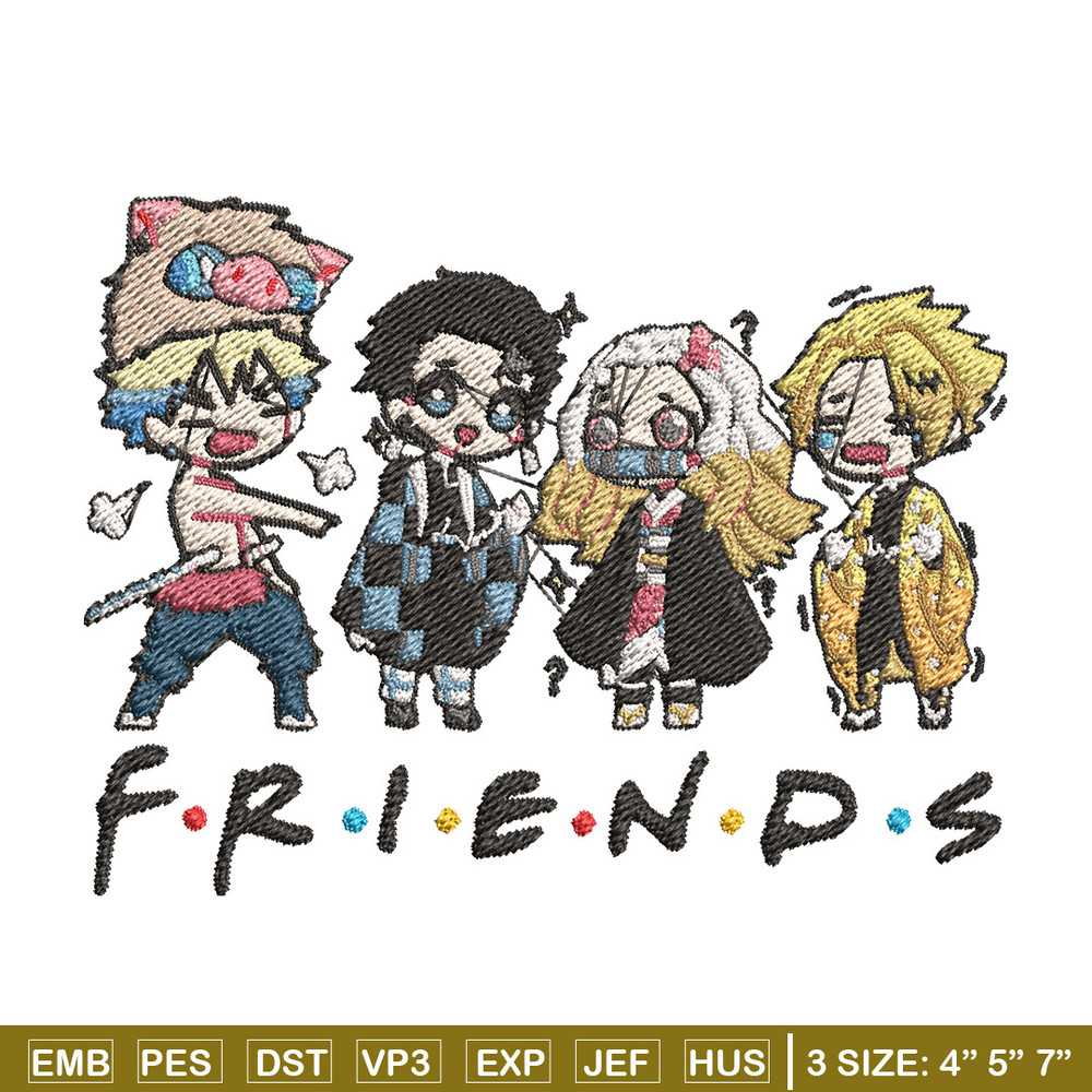 Friends tanjiro embroidery design, Tanjiro embroidery, Embroidery shirt, Embroidery file, Anime design, Digital download.jpg