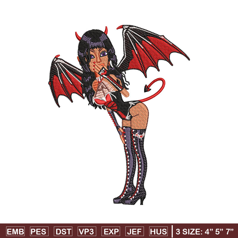Evil girl embroidery design, Evil girl embroidery, Embroidery file,Embroidery shirt, Emb design, Digital download.jpg