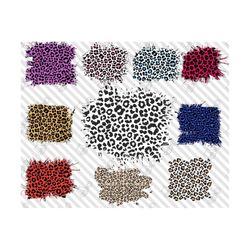 10x bundle distressed leopard print patches png, leopard patch background, leopard patches, cheetah design sublimation p