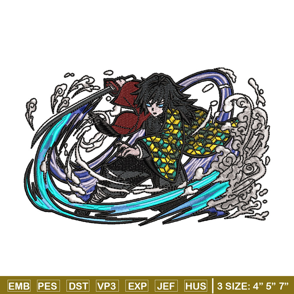 Giyu water embroidery design, Demon slayer embroidery, Anime design, Embroidery shirt, Embroidery file, Digital download.jpg