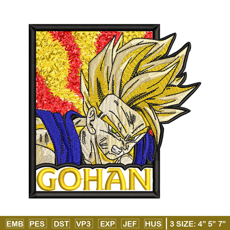 Gohan poster embroidery design, Dragonball embroidery, Anime design, Embroidery shirt, Embroidery file, Digital download.jpg