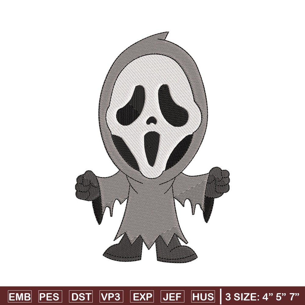 Ghost chibi embroidery design, Ghost embroidery, Emb design, Embroidery shirt, Embroidery file, Digital download.jpg