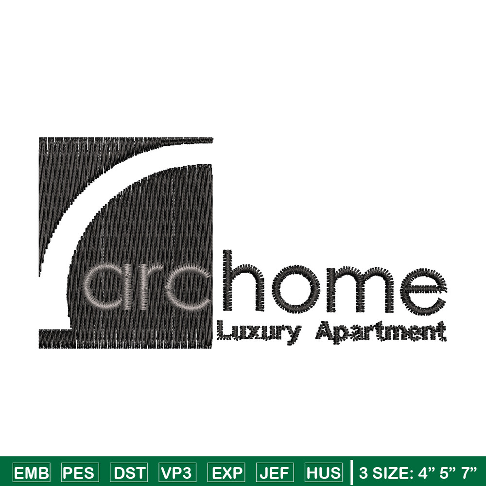Archome Luxury Apartment Logo embroidery design, logo embroidery, Embroidery file, logo design, Instant download..jpg