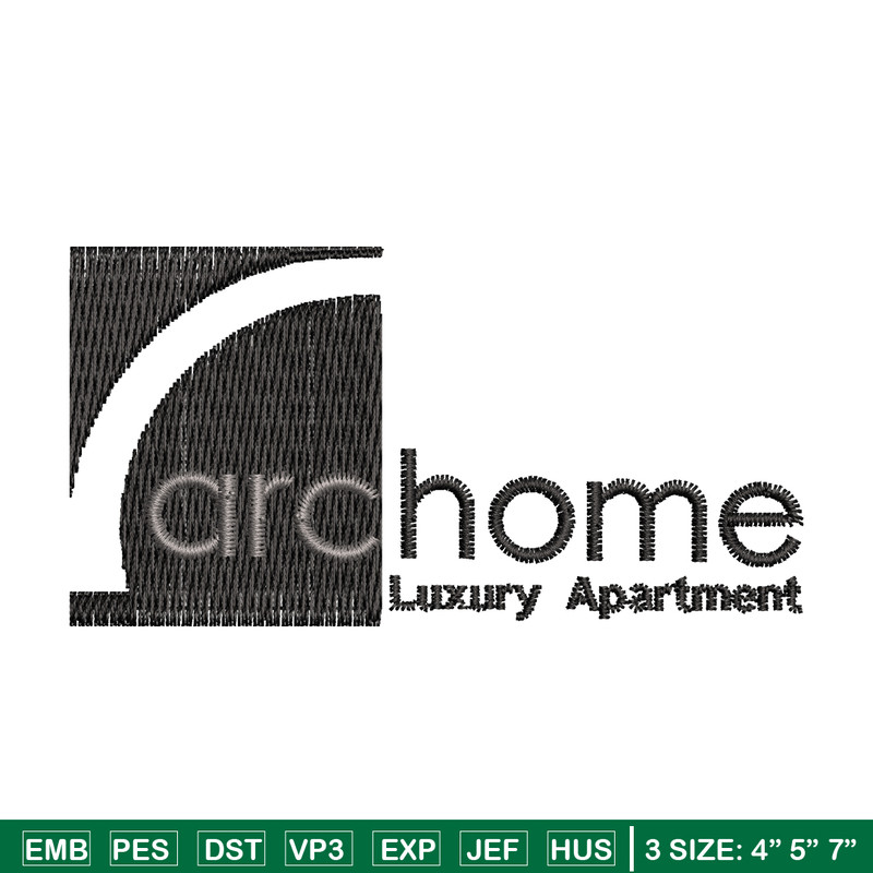 Archome Luxury Apartment Logo embroidery design, logo embroidery, Embroidery file, logo design, Instant download..jpg