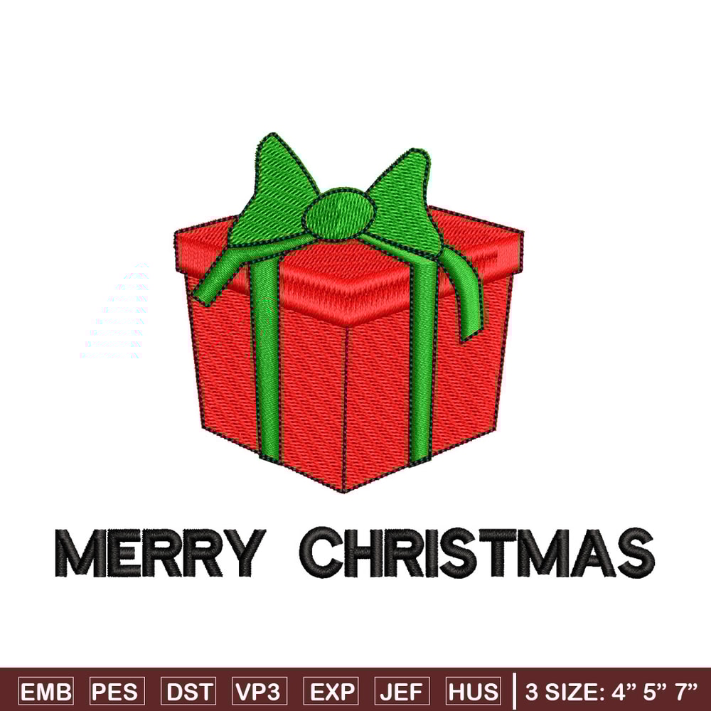 Gift chrismas embroidery design, Chrismas embroidery, Emb design, Embroidery shirt, Embroidery file, Digital download.jpg