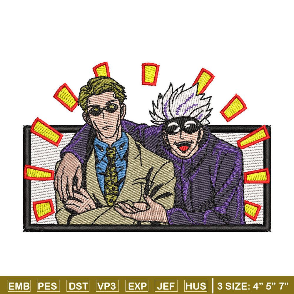 Gojo nanami embroidery design, Jujutsu embroidery, Anime design, Embroidery shirt, Embroidery file, Digital download.jpg