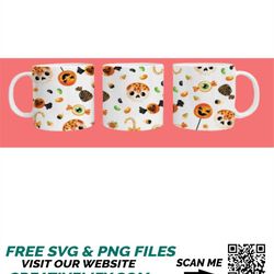 Halloween Candy 11oz Coffee Mug Wrap PNG, Mug sublimation designs, Mug design png, Mug design bundle, Mug warp png, Coff