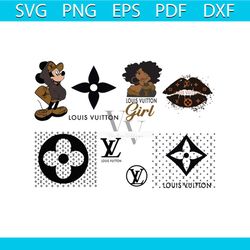louis vuitton logo bundle svg, brand svg, louis vuitton svg, louis vuitton girl svg, mickey mouse svg, louis vuitton bra