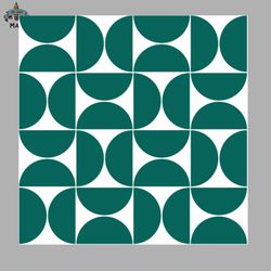 teal on white mid century modern geometric shapes sublimation png download