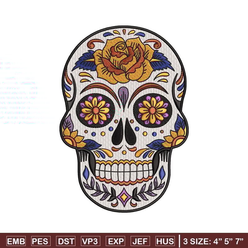 Head skull embroidery design, Skeleton embroidery, Emb design, Embroidery shirt, Embroidery file, Digital download.jpg