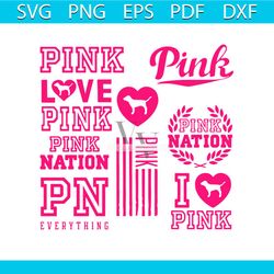 love pink bundle svg, trending svg, pink svg, pink nation svg, american flag symbol svg, love pink dog svg, pink everyth