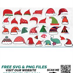 Christmas Hat PNG Bundle,Santa Hat Svg Bundle, Christmas Hat png Bundle, Elf hat png,Christmas hat clipart, Christmas cl