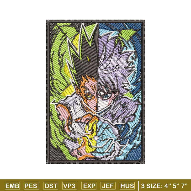 Gon killua poster embroidery design, Hxh embroidery, Anime design, Embroidery shirt, Embroidery file, Digital download.jpg