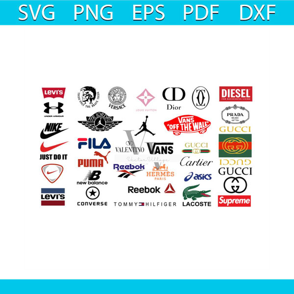 Logo Fashion Brand Bundle Svg, Brand Svg, Gucci Svg, Dior Sv - Inspire ...